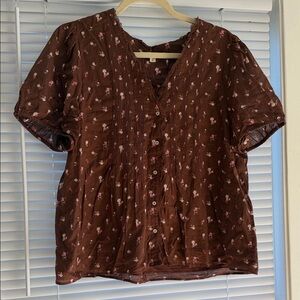 Lucky Brand Floral Brown Women's Top